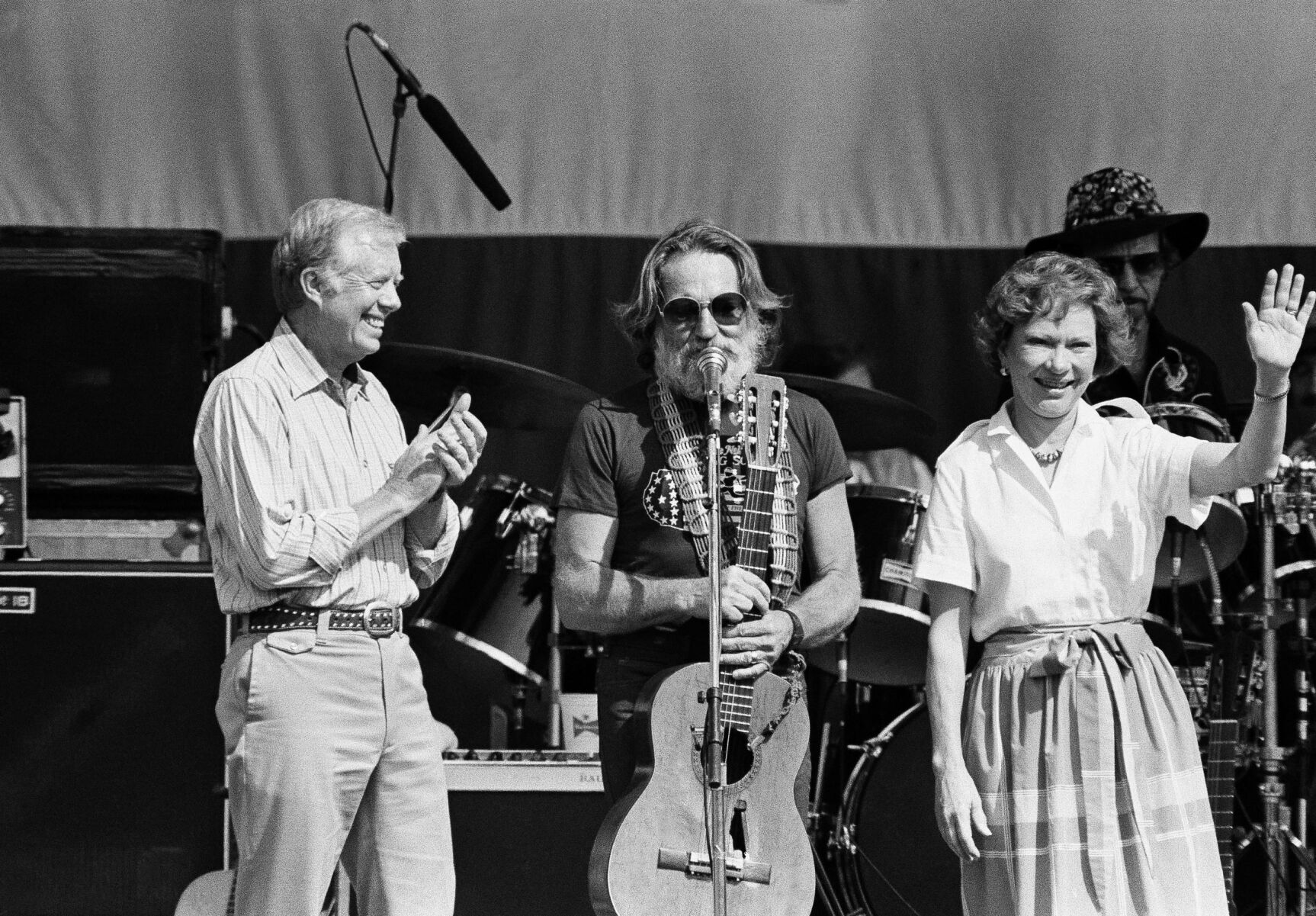 1985: Willie Nelson with Jimmy and Rosalynn Carter